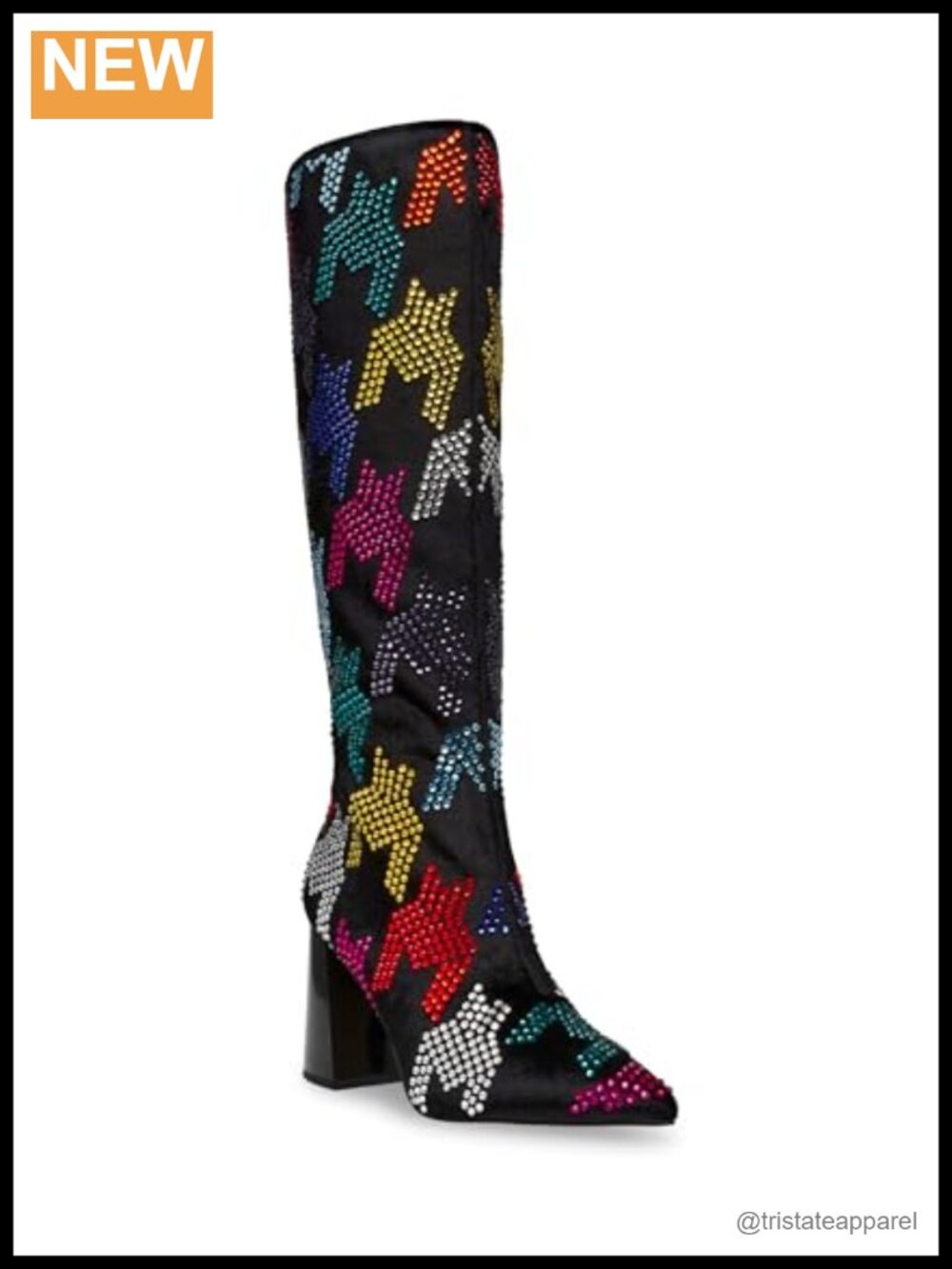 Knee High Block Heel Boot with Zip Closure